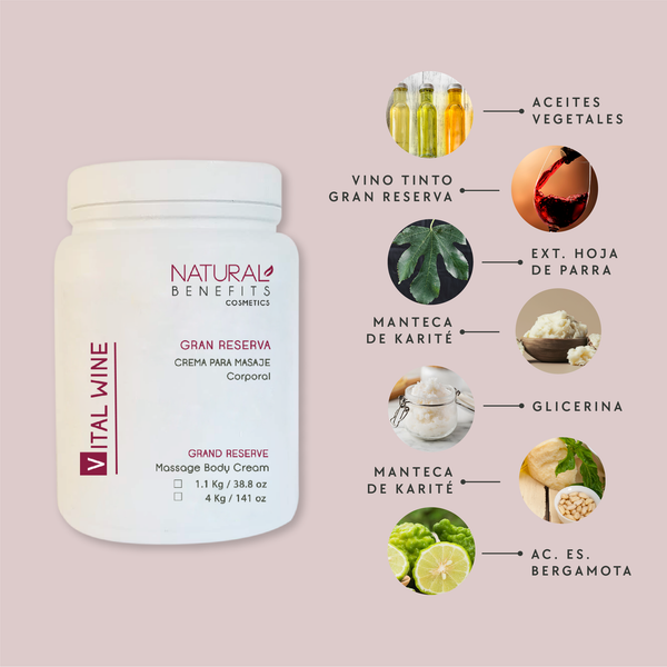 Crema para Masaje Gran Reserva- Vital Wine (Vinoterapia)